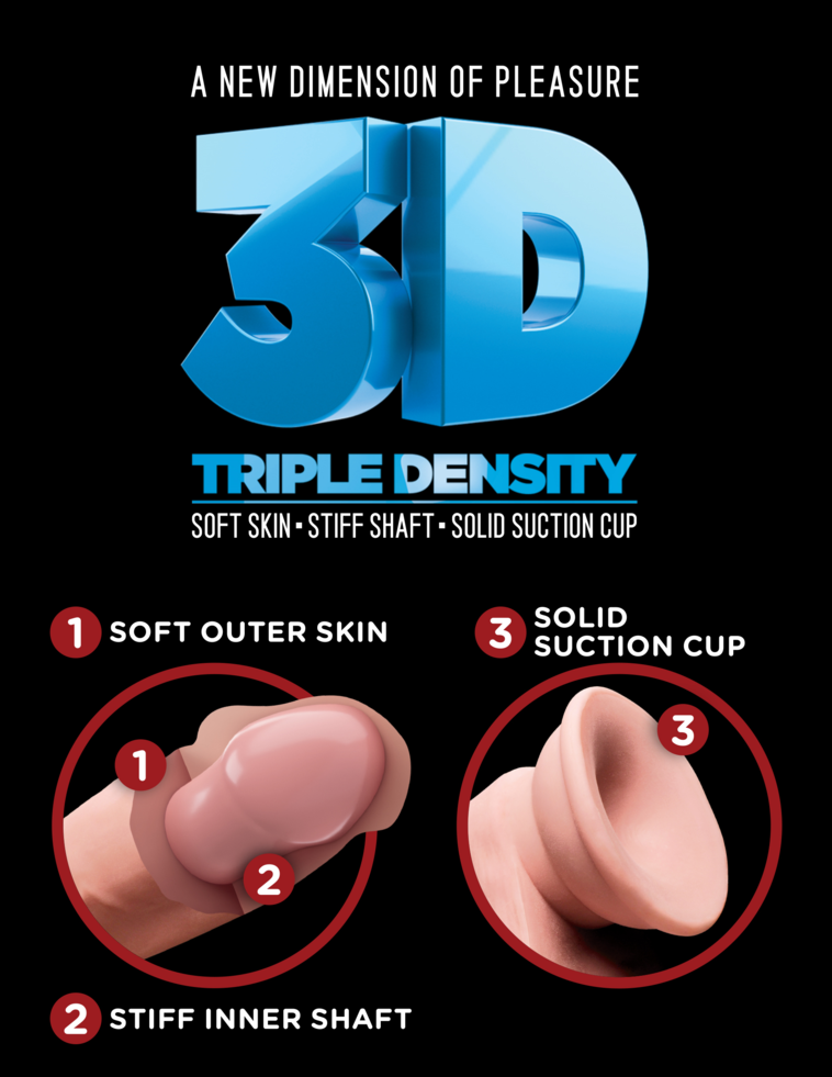 King Cock Plus 3D Realistic Dildo - Triple Density - Flesh Colour-Adult Toys - Dildos - Realistic-King Cock-Danish Blue Adult Centres