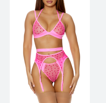 Forplay - Wild At Heart Set Pink-Clothing - Bra & Panty Sets-Forplay-Danish Blue Adult Centres