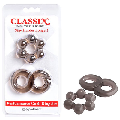 Pipedream Classix Performance Cock Ring Set (Smoke)-Adult Toys - Cock Rings-Pipedream-Danish Blue Adult Centres