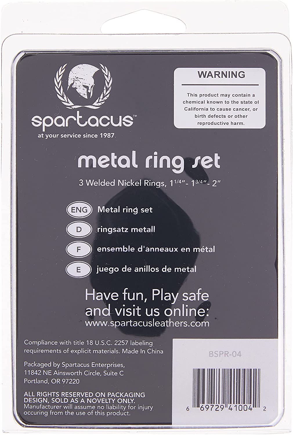Spartacus Metal Cock Ring Set - 3 Rings (Chrome)-Adult Toys - Cock Rings-Spartacus-Danish Blue Adult Centres