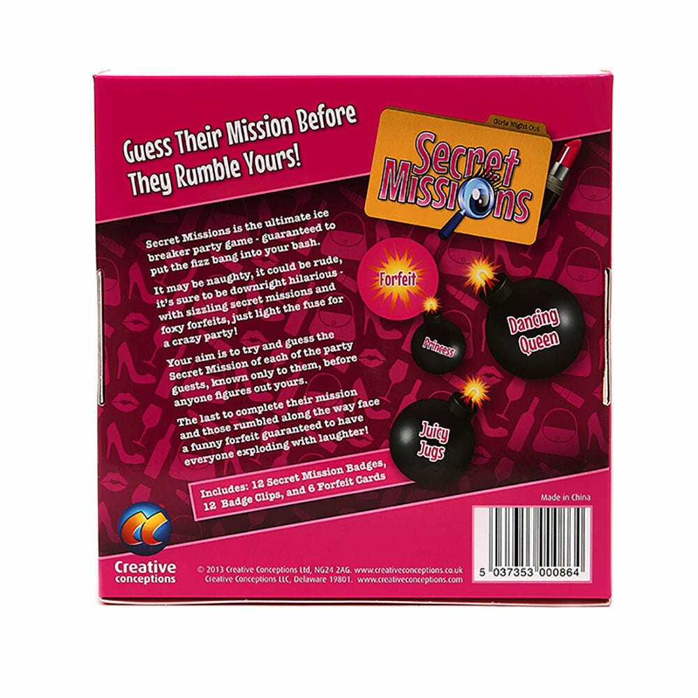 Secret Missions Girls Night Out-Novelty - Games-Creative Conceptions-Danish Blue Adult Centres