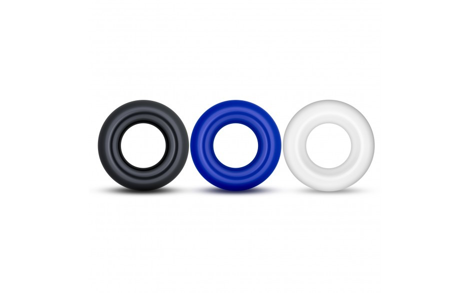 Stay Hard Donut Rings-Assorted 3 Pack-Adult Toys - Cock Rings-Blush-Danish Blue Adult Centres