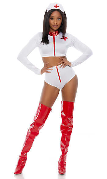 Forplay - Rescue Me Sexy Nurse Costume White-Clothing - Costumes - Fantasy & Role Play-Forplay-Danish Blue Adult Centres
