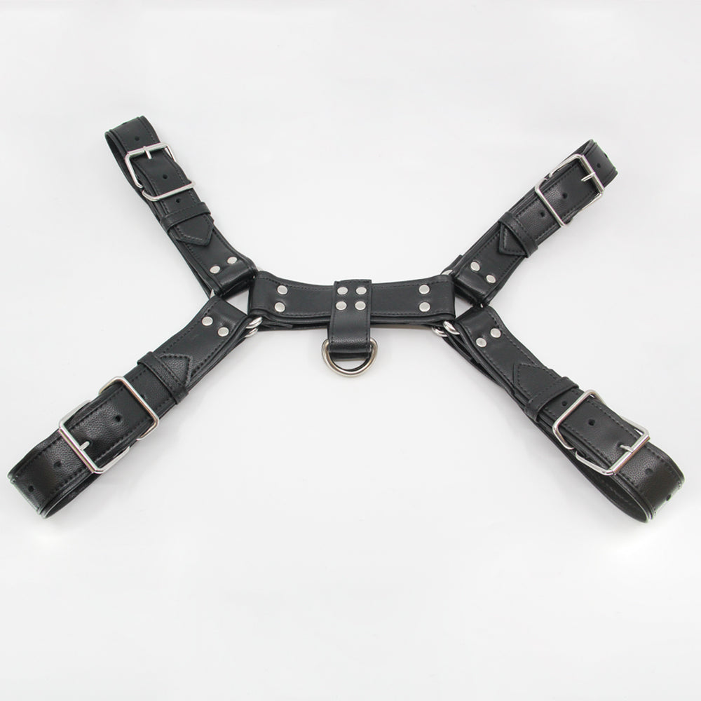 Love In Leather - Black PU Bulldog Brace/Harness-Clothing - Leather & Fetish-Love In Leather-Danish Blue Adult Centres