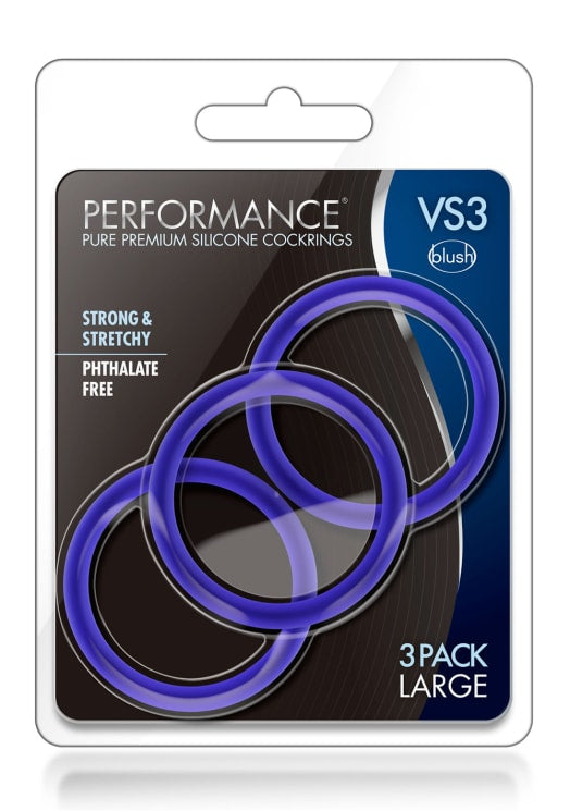 Blush - Performance 3 Pack Cock Ring-Adult Toys - Cock Rings-Blush-Danish Blue Adult Centres