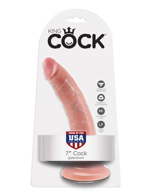 King Cock Realistic Dildo without balls 7 inch Flesh-Adult Toys - Dildos - Realistic-King Cock-Danish Blue Adult Centres