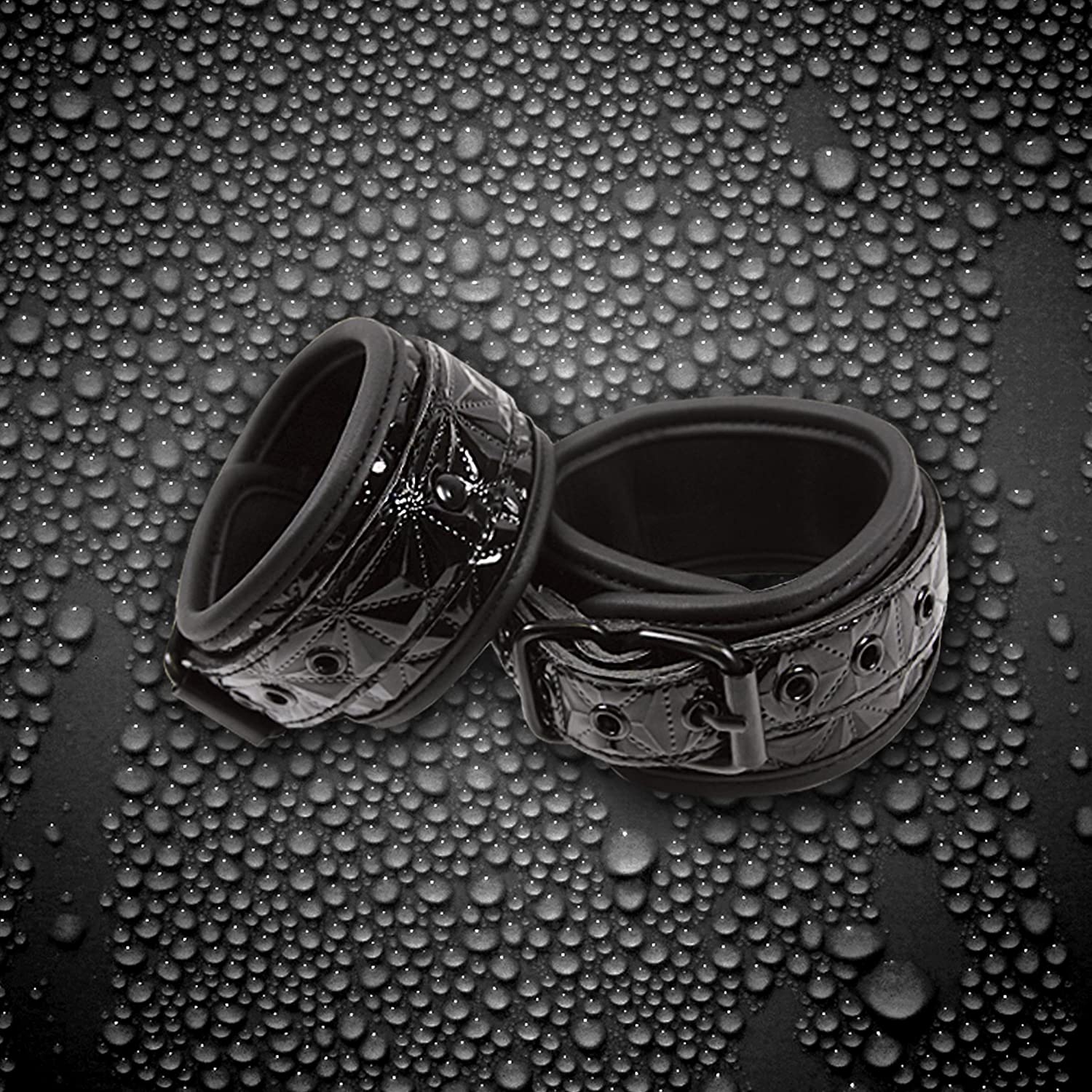 Sinful Black Wrist Cuffs-Bondage & Fetish - Cuffs & Restraints-NS Novelties-Danish Blue Adult Centres