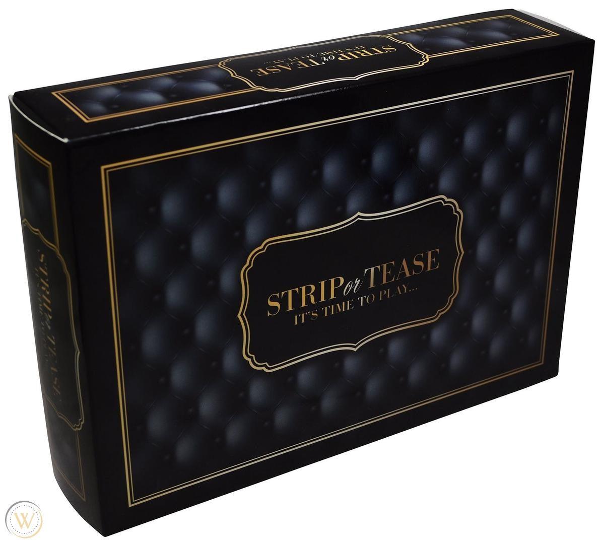 Strip or Tease adult board game with cards and dice on display