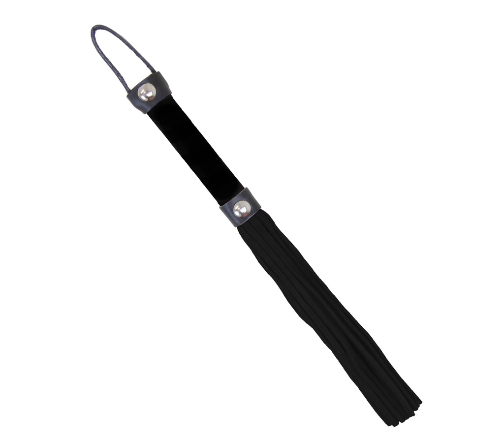Love In Leather Seude Willy Whip (Black) 28cm-Bondage & Fetish - Floggers & Whips-Love In Leather-Danish Blue Adult Centres