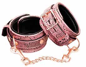 Spartacus - Pink Snake Microfiber Ankle Cuffs-Bondage & Fetish - Cuffs & Restraints-Spartacus-Danish Blue Adult Centres