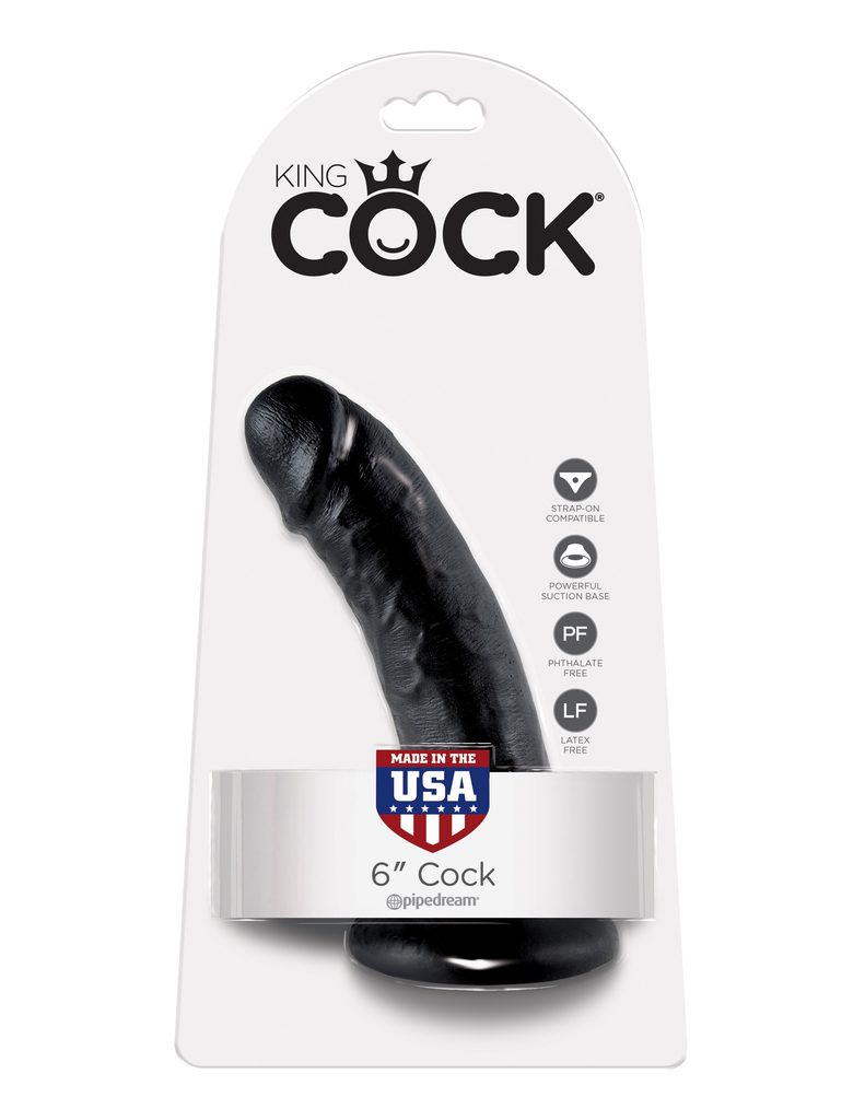 King Cock Realistic Dildo without balls 6inch Black-Adult Toys - Dildos - Realistic-King Cock-Danish Blue Adult Centres