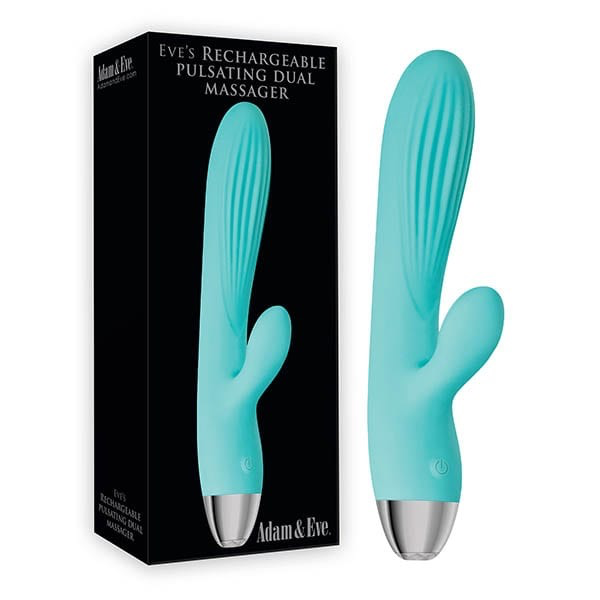 Adam & Eve Rechargeable Pulsating Dual Massager (Green)-Adult Toys - Vibrators - Rabbits-Adam & Eve-Danish Blue Adult Centres