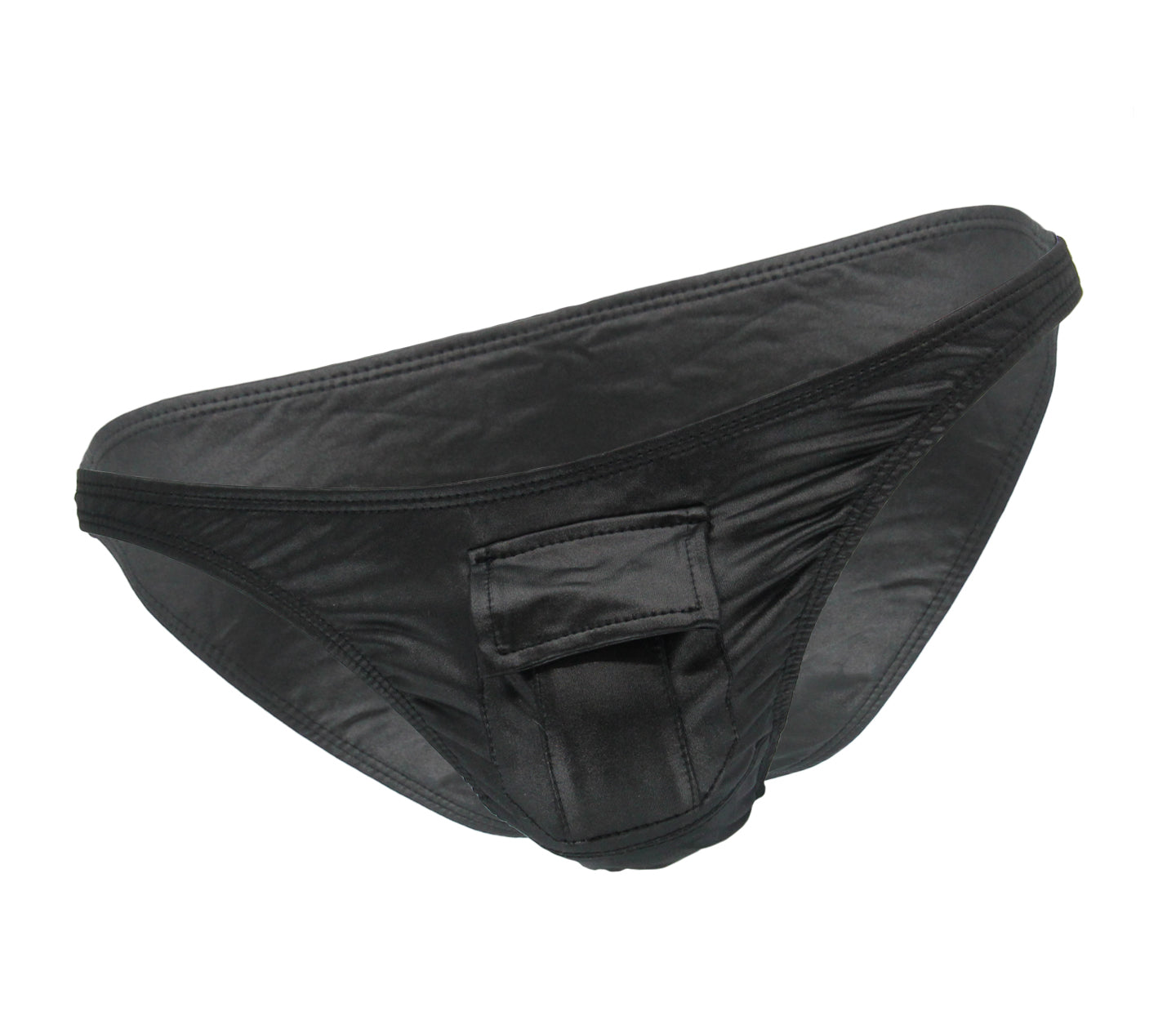 Love in Leather - Mens wet look underwear with front pocket (Black)-Clothing - Underwear & Panties - Mens Room in Front-Love In Leather-Danish Blue Adult Centres