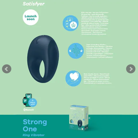 Satisfyer Strong One-Adult Toys - Cock Rings - Vibrating-Satisfyer-Danish Blue Adult Centres