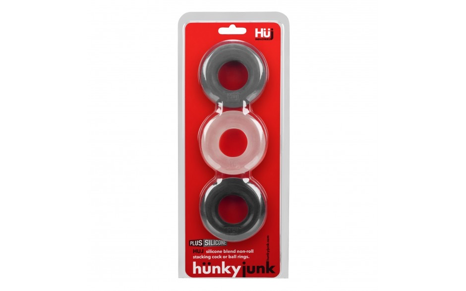 Hunky Junk 3 Pack Cock Rings-Adult Toys - Cock Rings-Hunky Junk-Danish Blue Adult Centres