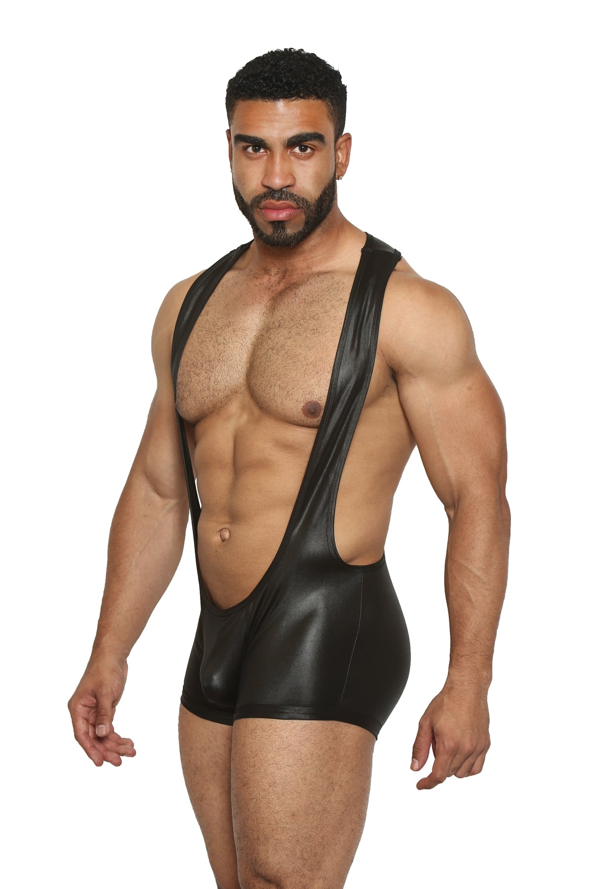 Poison Rose - Men’s Wetlook Wrestling Suit – One Size-Clothing - Underwear & Panties - Mens Room in Front-Poison Rose-Danish Blue Adult Centres