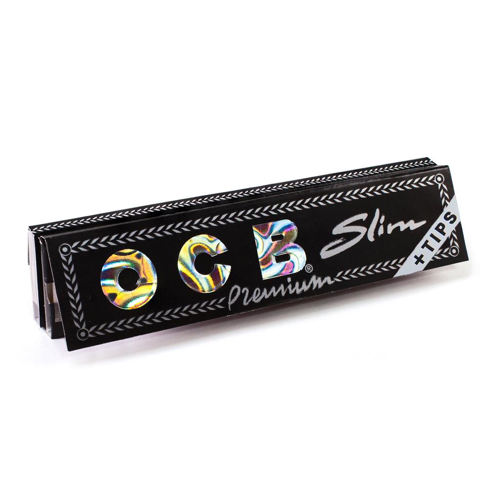 OCB Black Premium Rolling Papers King Size Slim + Tips - 32 Sheets-Lifestyle - Smoking Accessories-OCB-Danish Blue Adult Centres
