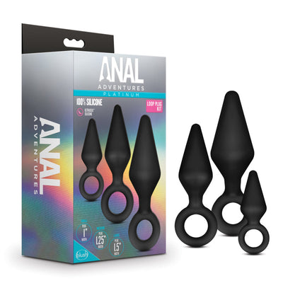 Anal Adventures Platinum Loop Plug Kit-Adult Toys - Anal - Plugs-NS Novelties-Danish Blue Adult Centres