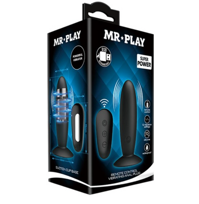 Mr. Play - Rechargeable Remote Control Vibrating Plug-Adult Toys - Anal - Plugs-Mr. Play-Danish Blue Adult Centres