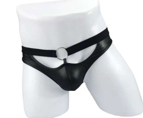 Love In Leather - Mens Wet Look Jock Strap Style L/XL-Clothing - Underwear & Panties - Mens Room in Front-Love In Leather-Danish Blue Adult Centres