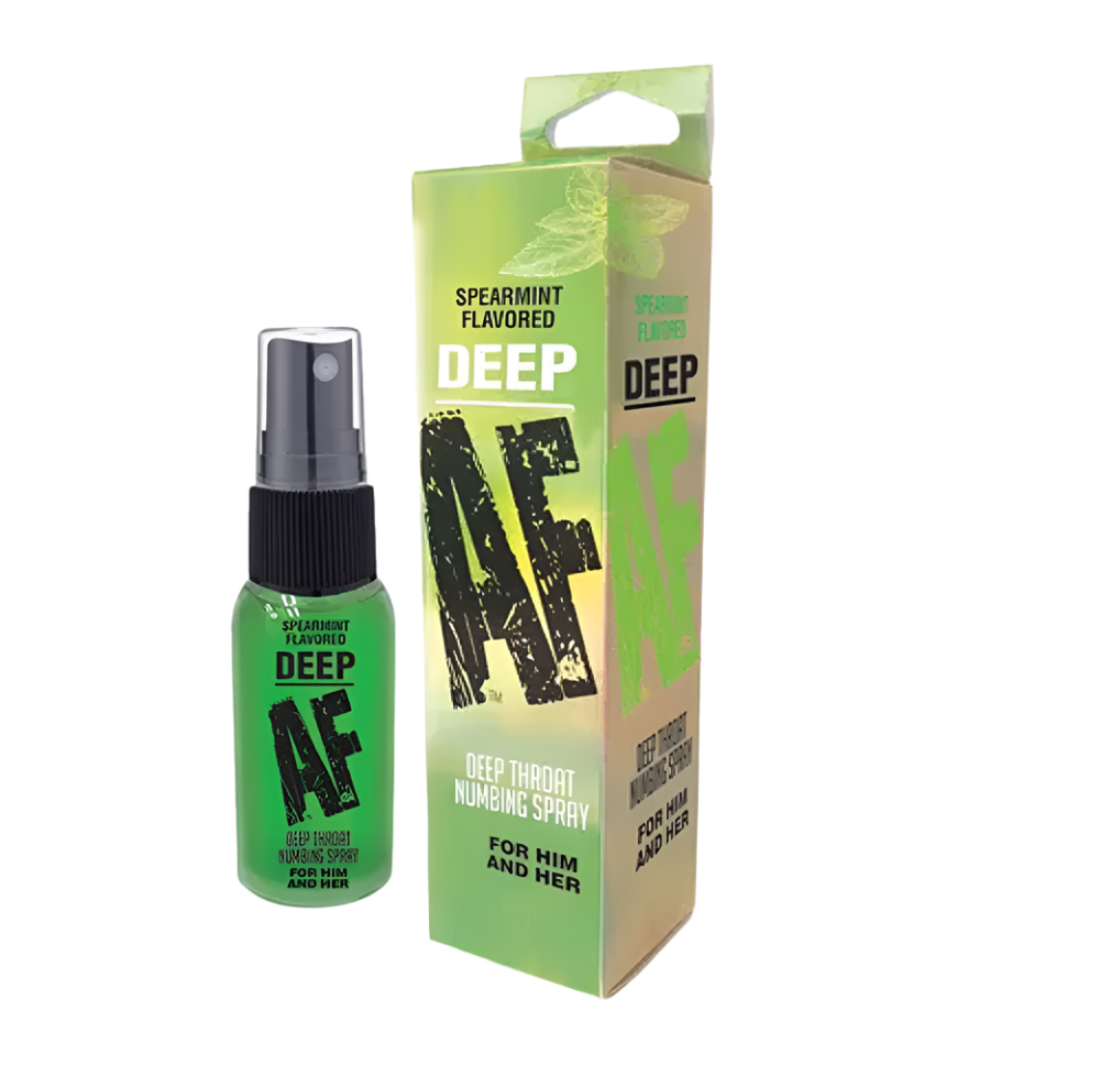 Deep AF Throat Numbing Spray 29ML -Spearmint-Lubricants & Essentials - Creams & Sprays - Oral-LITTLE GENIE-Danish Blue Adult Centres