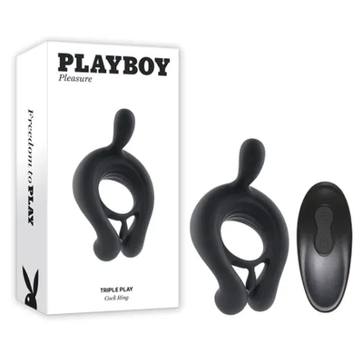 Playboy Pleasure Triple Play-Adult Toys - Cock Rings - Vibrating-Playboy-Danish Blue Adult Centres