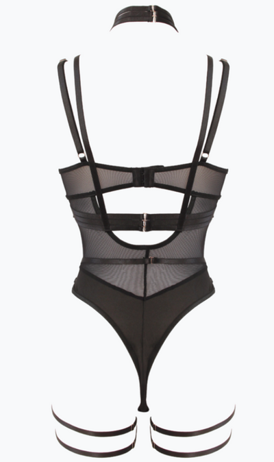Muse Strap Bodysuit Large-Clothing - Bra & Panty Sets-Muse-Danish Blue Adult Centres
