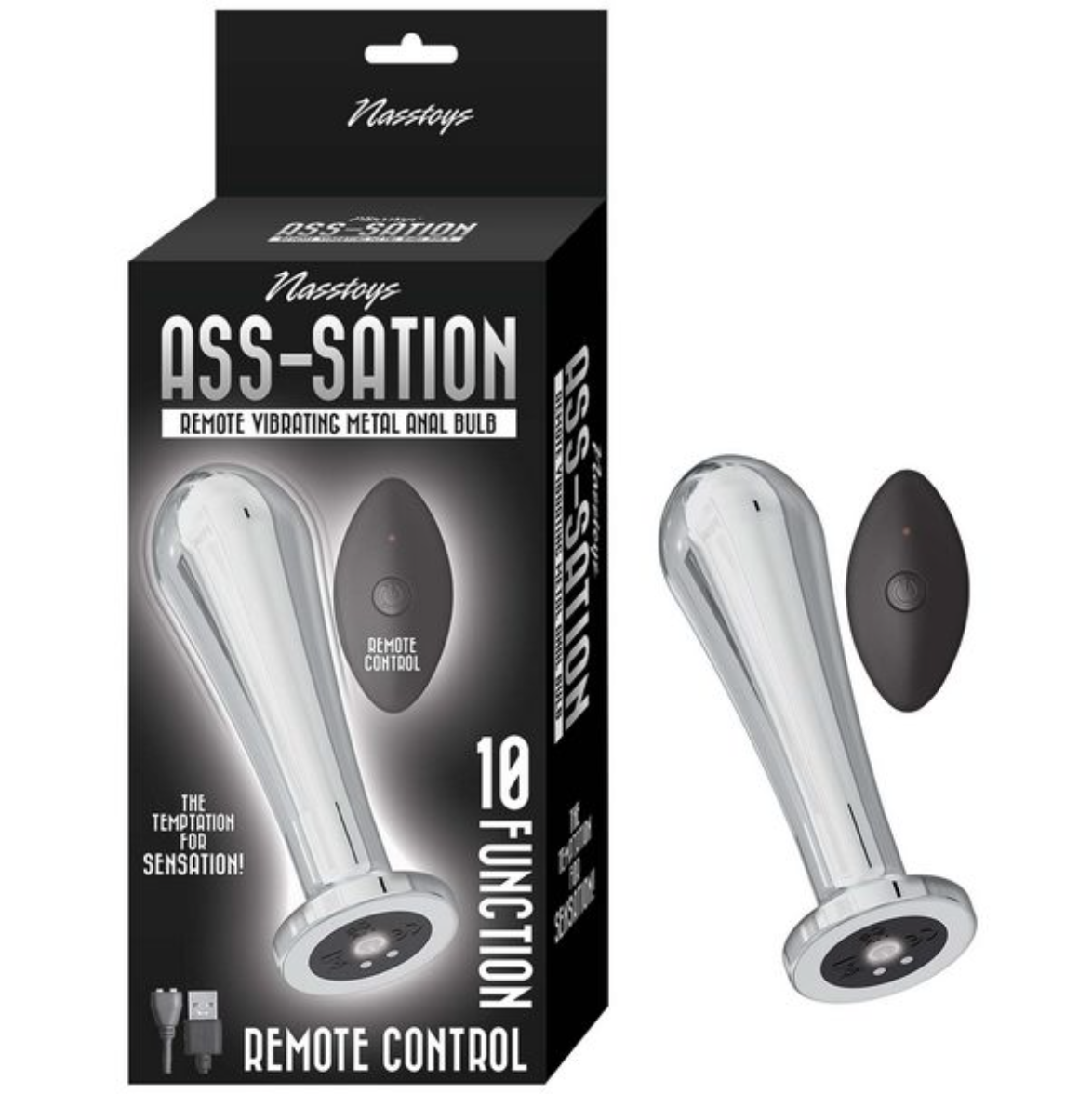 ASS-STATION - Remote Control Vibrating Metal Anal Bulb Silver-Adult Toys - Anal-Nasstoys-Danish Blue Adult Centres