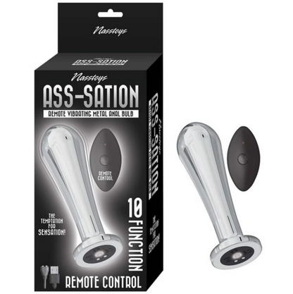 ASS-STATION - Remote Control Vibrating Metal Anal Bulb Silver-Adult Toys - Anal-Nasstoys-Danish Blue Adult Centres