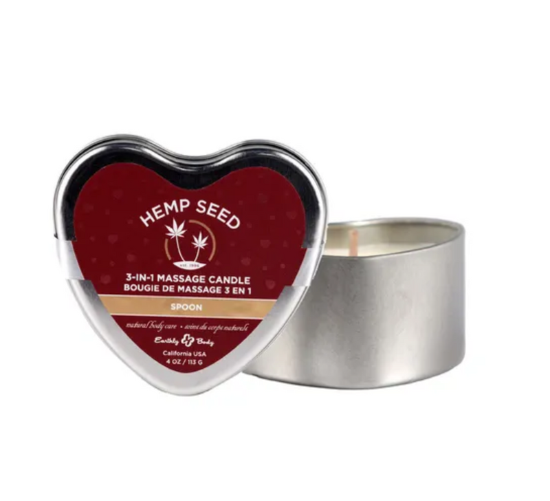 EB Hemp Seed 3 in 1 Massage Heart Candle --Lubricants & Essentials - Massage Oils & Lotions-Danish Blue Adult Centres-Danish Blue Adult Centres