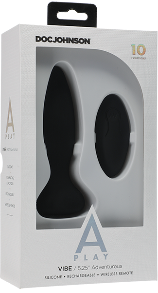 A-Play - Vibe - Adventurous - Rechargeable Remote Control Anal Plug-Adult Toys - Anal - Plugs-Doc Johnson-Danish Blue Adult Centres