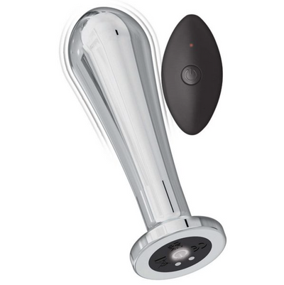 ASS-STATION - Remote Control Vibrating Metal Anal Bulb Silver-Adult Toys - Anal-Nasstoys-Danish Blue Adult Centres