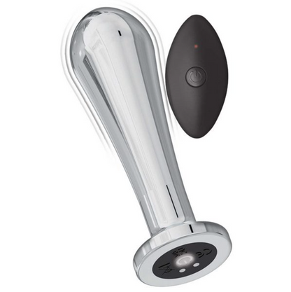 ASS-STATION - Remote Control Vibrating Metal Anal Bulb Silver-Adult Toys - Anal-Nasstoys-Danish Blue Adult Centres