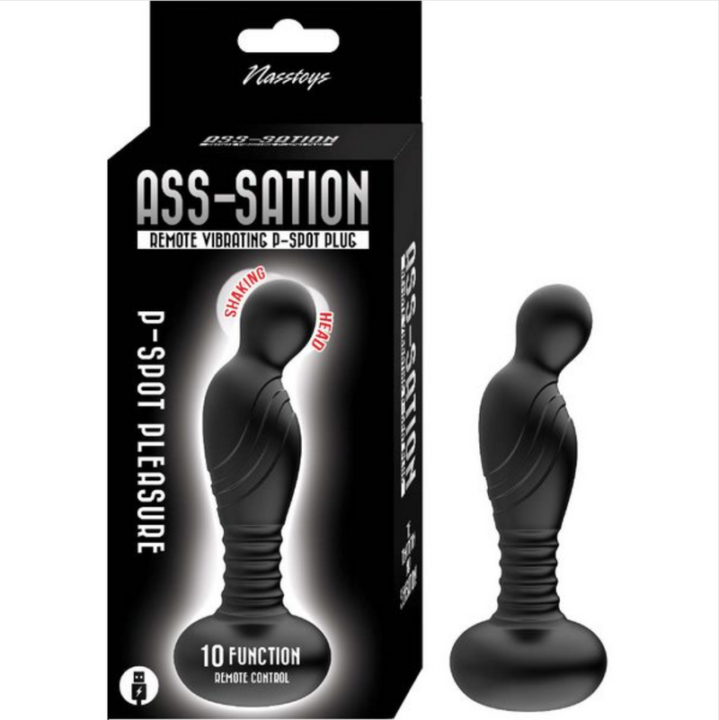 ASS-STATION - Remote Control Vibrating P-Spot Plug-Adult Toys - Anal - Plugs-Nasstoys-Danish Blue Adult Centres