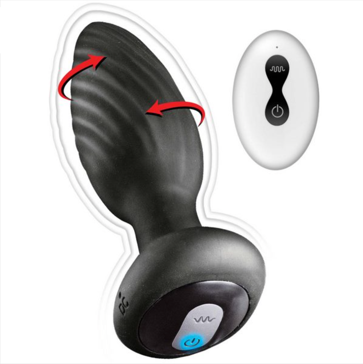 ASS-STATION - Remote Control Vibrating and Rotating Anal Plug-Adult Toys - Anal - Plugs-Nasstoys-Danish Blue Adult Centres