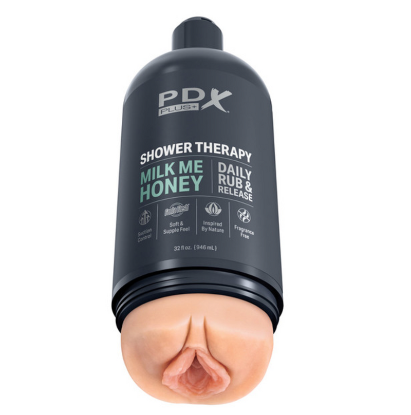 PDX PLUS Shower Therapy Milk Me Honey - Light-Adult Toys - Masturbators-pdx-Danish Blue Adult Centres