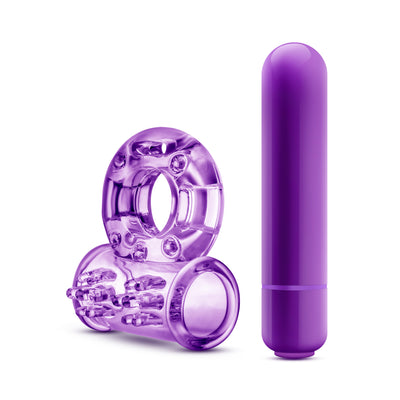 Play With Me Couples Play Vibrating Cock Ring - Purple-Adult Toys - Cock Rings - Vibrating-Blush-Danish Blue Adult Centres