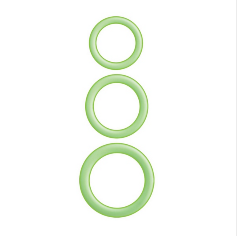 Enhancer - Green Glow Cock Rings 3 pack-Adult Toys - Cock Rings-Nasstoys-Danish Blue Adult Centres