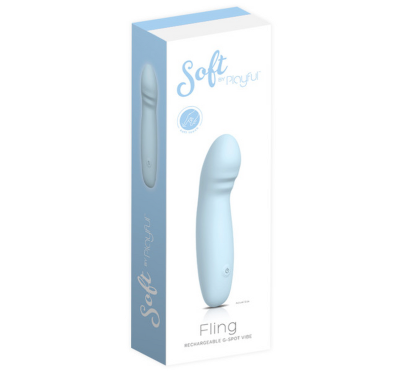 Soft By Playful - Fling Rechargeable G-Spot Vibrator-Adult Toys - Vibrators - G-Spot-Playful-Danish Blue Adult Centres