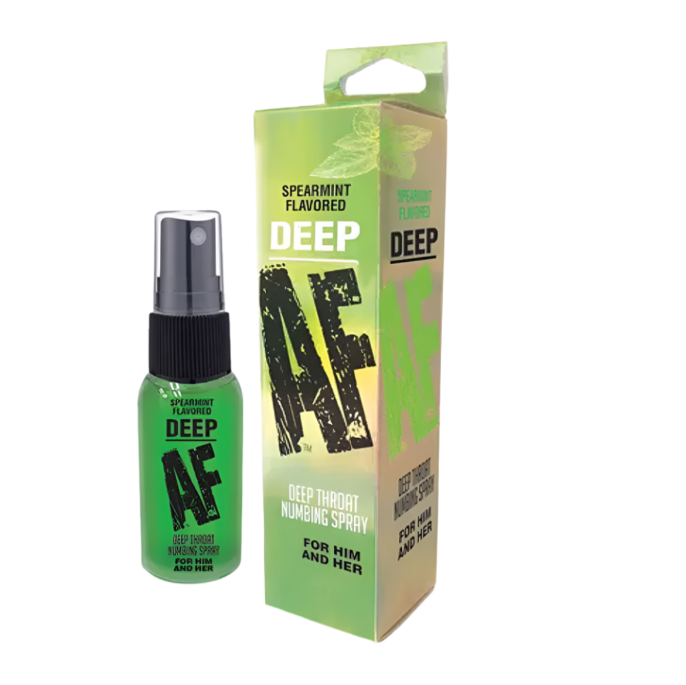 Deep AF Throat Numbing Spray 29ML -Spearmint-Lubricants & Essentials - Creams & Sprays - Oral-LITTLE GENIE-Danish Blue Adult Centres