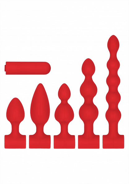 OUCH! Silicone black 6 piece anal butt plug set. Danish Blue Adult Centres Richmond, Danish Blue Adult Centres South Melbourne, Danish Blue Adult Centres St Kilda