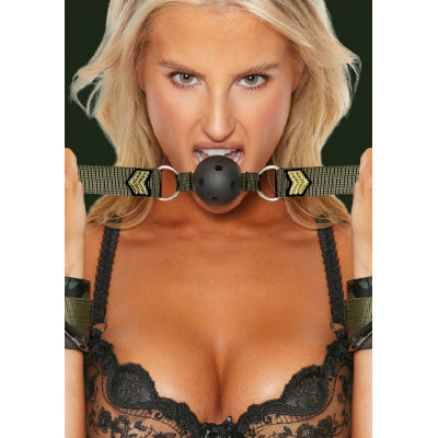 OUCH! Breathable Ball Gag - Army Theme - Green