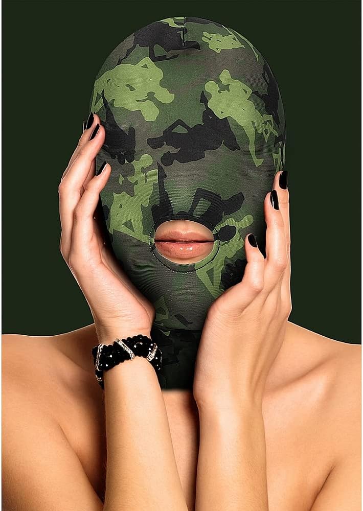 OUCH! Mask With Mouth Opening - Army Theme - Green