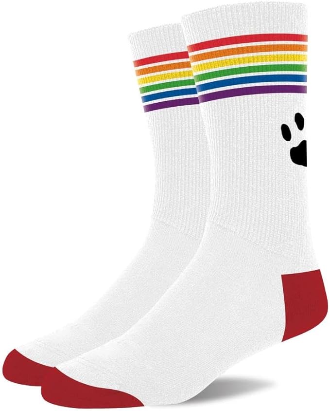 Prowler Socks - Pride Paw Print White