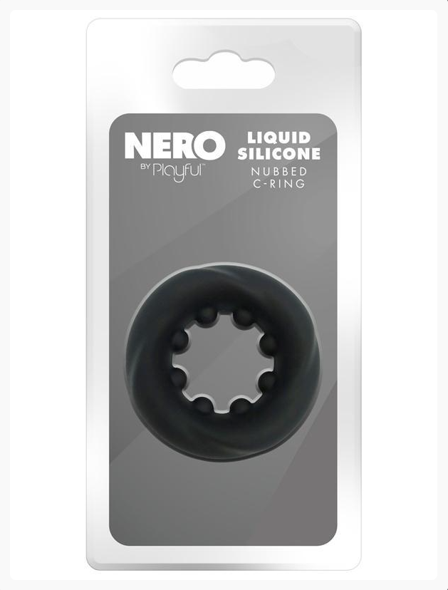 Nero by Playful Liquid Silicone Nubbed C-Ring