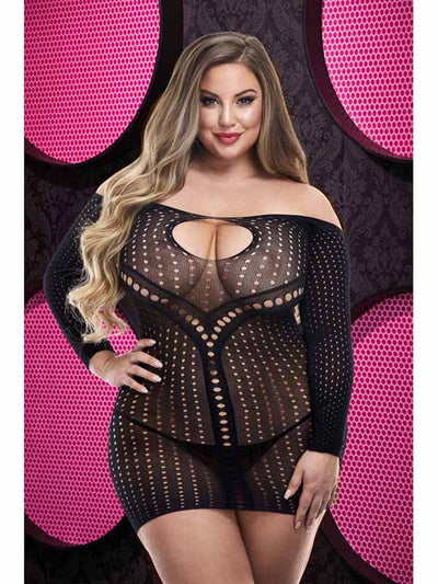 Lapdance Jacquard Mini Dress Black Queen Size-Clothing - Club Wear & Dresses-Lapdance-Danish Blue Adult Centres