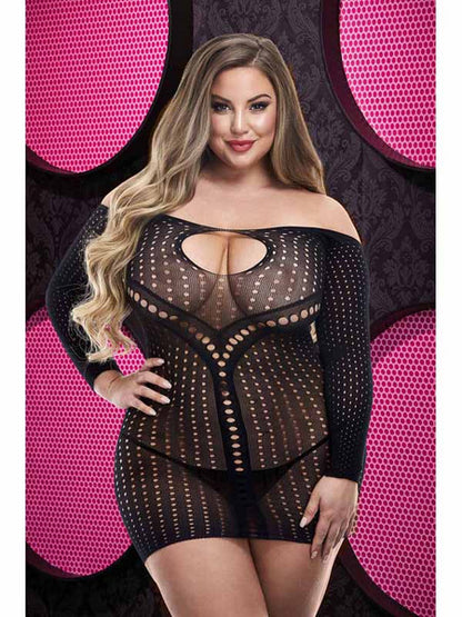 Lapdance Jacquard Mini Dress Black Queen Size-Clothing - Club Wear & Dresses-Lapdance-Danish Blue Adult Centres