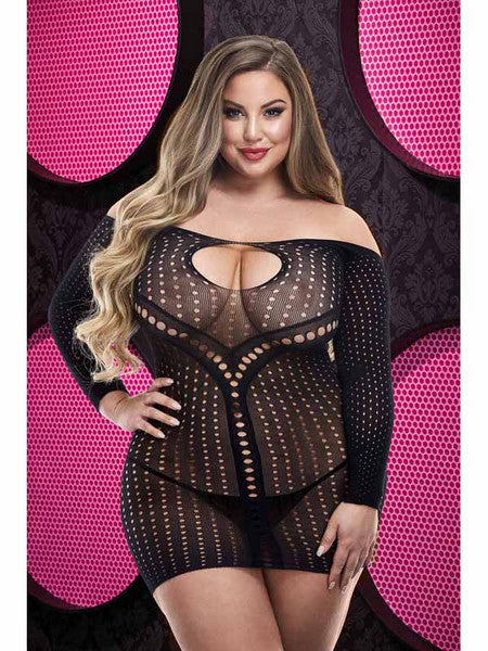 Lapdance Jacquard Mini Dress Black Queen Size-Clothing - Club Wear & Dresses-Lapdance-Danish Blue Adult Centres