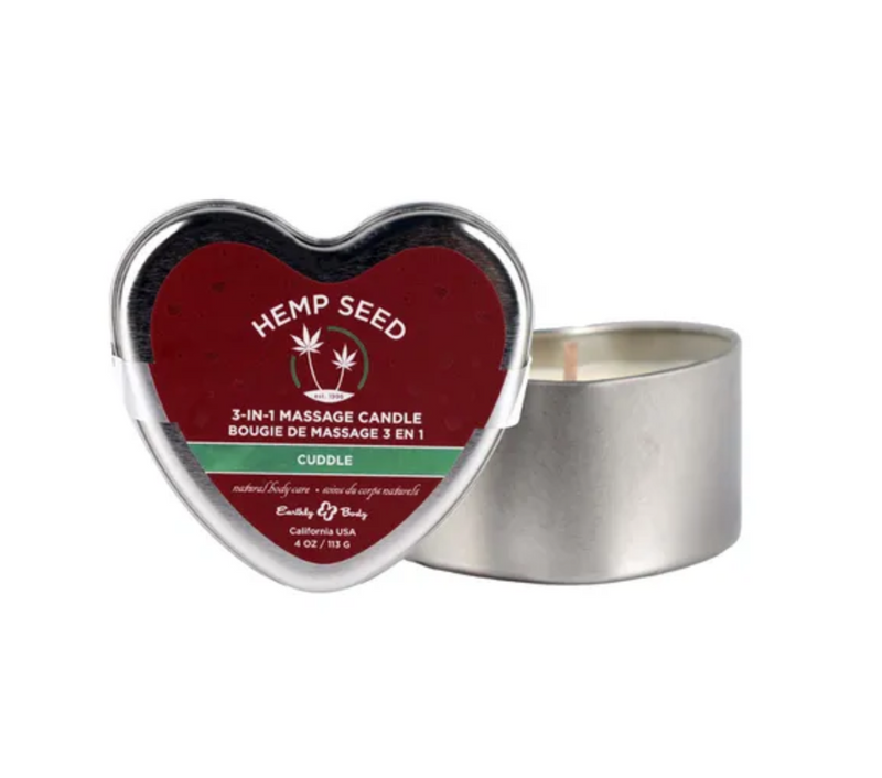 EB Hemp Seed 3 in 1 Massage Heart Candle --Lubricants & Essentials - Massage Oils & Lotions-Danish Blue Adult Centres-Danish Blue Adult Centres