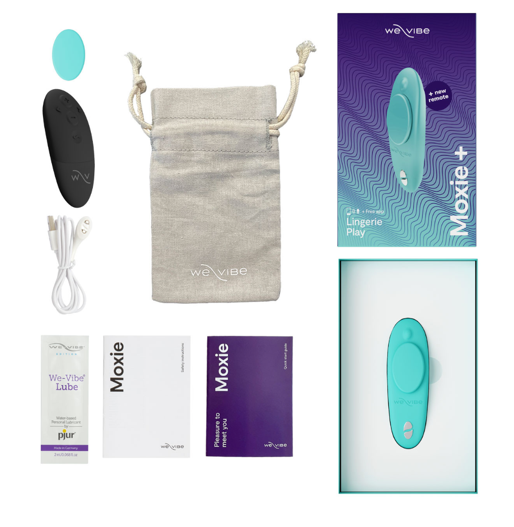 We-Vibe Moxie+ Panty Vibrator w/ Magnetic Clip & App Control Black-Adult Toys - Vibrators - Remote Controllable-We-Vibe-Danish Blue Adult Centres